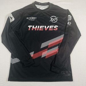 100 Thieves Sponsored Jersey Mens L Black Red 2021 Esports Valorant Gaming Shirt